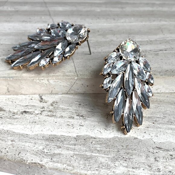 New ~ Anthropologie Ettika "Cry Me A River" Clear Crystal Drop Earrings - Picture 5 of 12